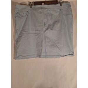 Chico's Zen Stripe Pull‎ On Skort Plus Size 3 Blue White Cropped Fashion